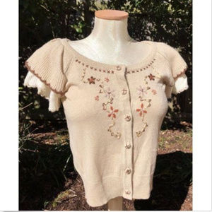 NWOT ANTHROLOGIE LULUMARI BOHO FLUTTER  CARDIGAN